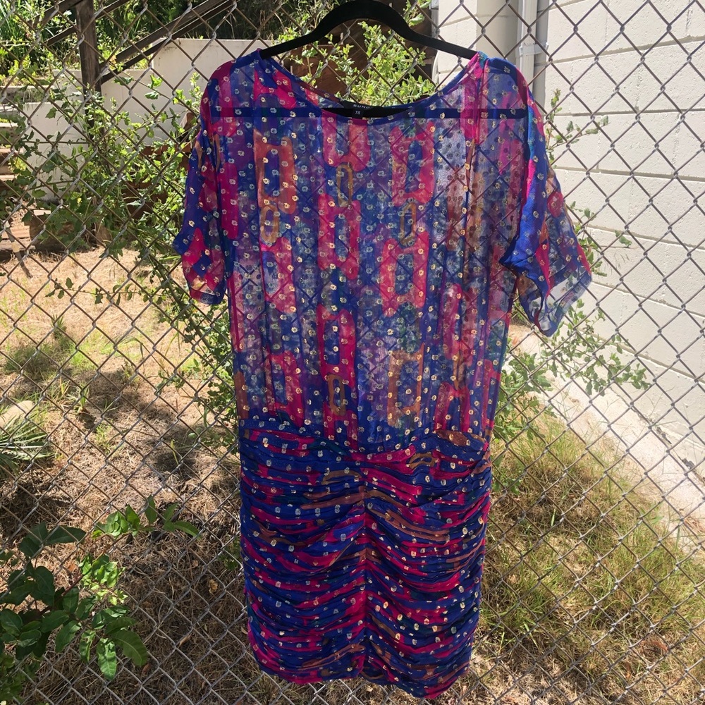 SUNO Metallic Ruched Minidress size xs